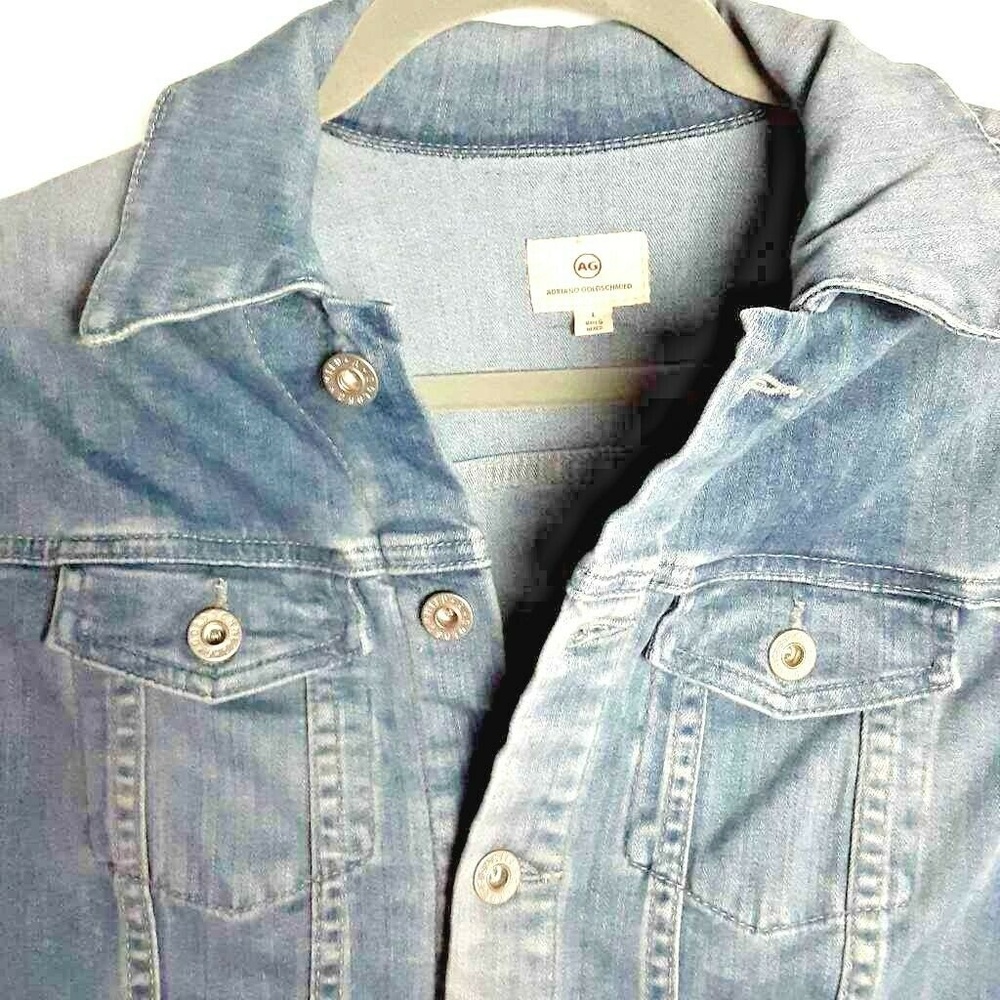 AG Adriano Goldschmied Womens Denim Jean Jacket  L - Picture 5 of 8